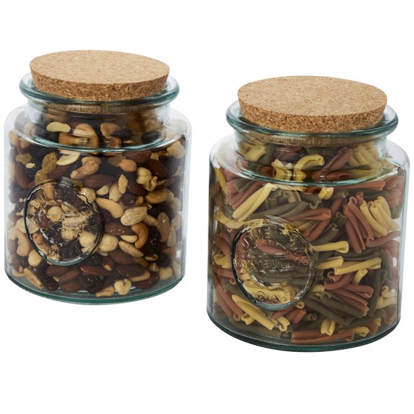 Aire 2-piece 1500 ml recycled glass container set