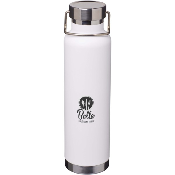 Thor 650 ml RCS recycled stainless steel copper vacuum insulated water bottle - White