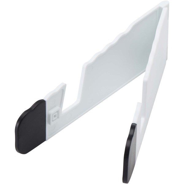 Buna recycled plastic foldable tablet and phone stand - White