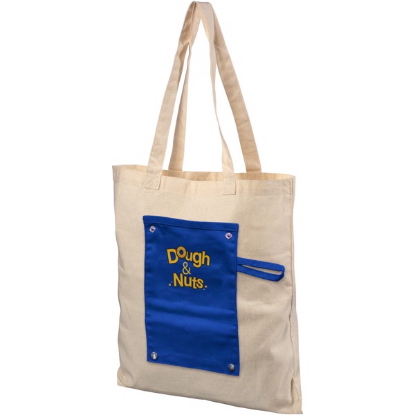 Bolsa Tote de algodón de 180 g/m² enrollable con botones "Snap"