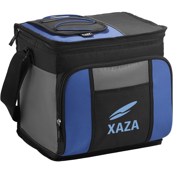 Easy-access 24-can cooler bag - Royal blue / Solid black / Grey