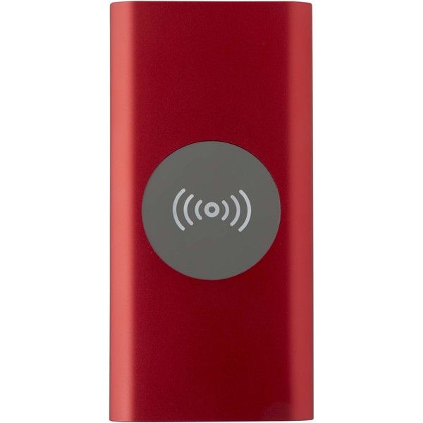 Juice 8000 mAh Type-C recycled aluminium wireless power bank - Red