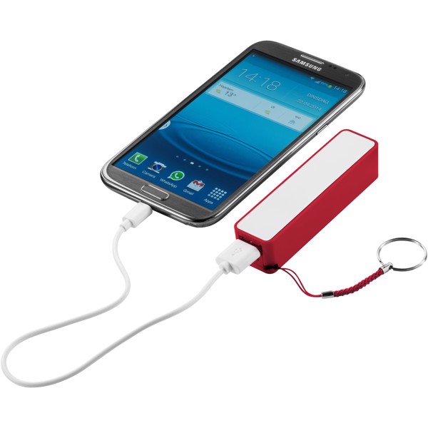 Powerbanka Jive 2 000 mAh - Červená s efektem námrazy / Bílá