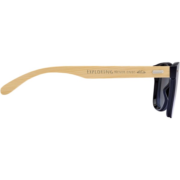 Tan sunglasses with bamboo temples - Silver