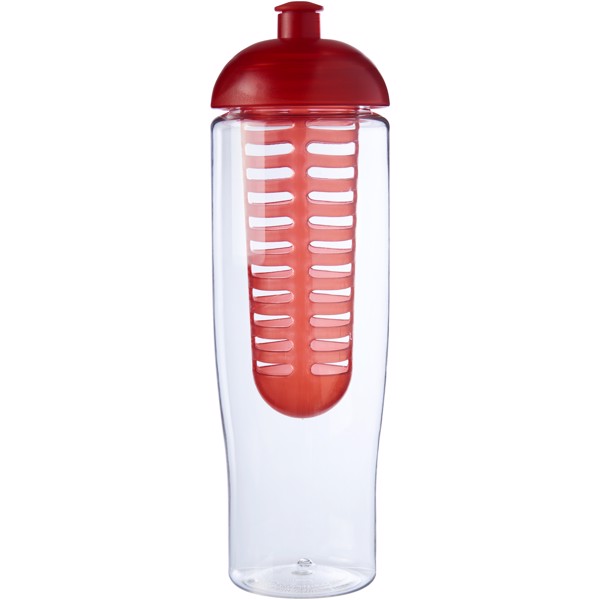 Sportovní láhev s infuzéremakupolovitým víčkem H2O Tempo® 700 ml - Průhledná / Červená s efektem námrazy