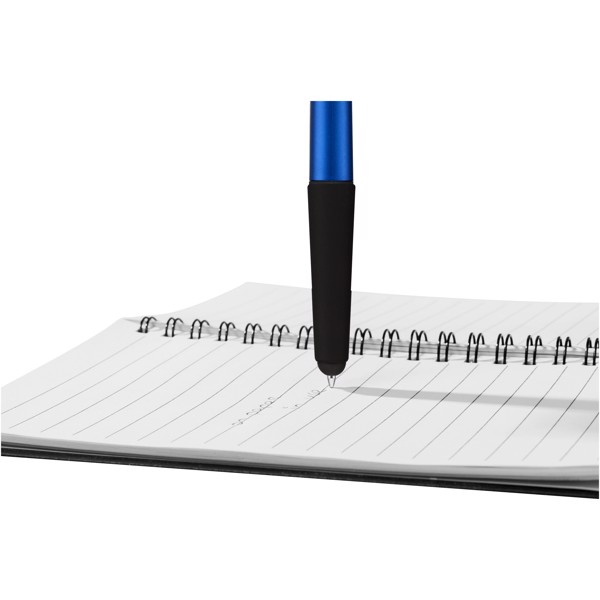 Gummy stylus ballpoint pen with soft-touch grip