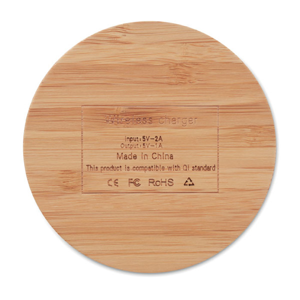 Wireless charger bamboo 5W Rundo