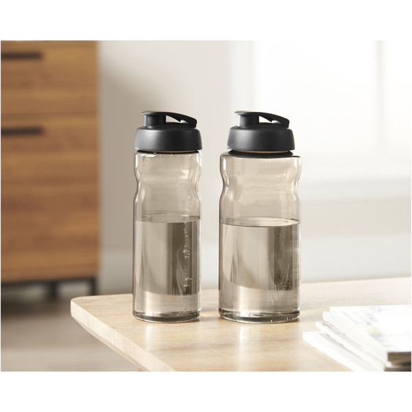 Sportovní láhev s vyklápěcím víčkem H2O Base® 650 ml - Průhledná / Červená s efektem námrazy