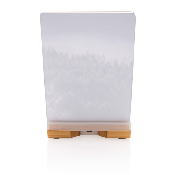 Bamboo 5W wireless charger with photo frame