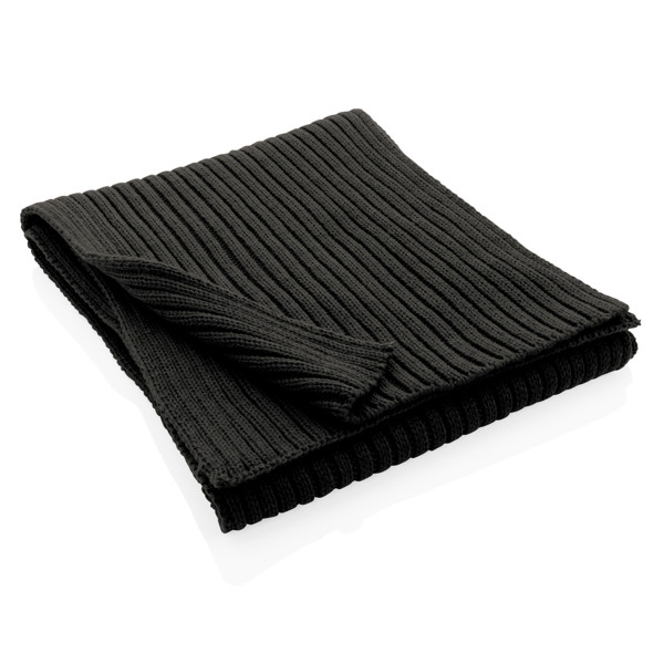 Impact AWARE™ Polylana® knitted scarf 180 x 25cm - Black