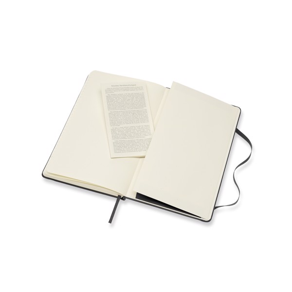 Classic L leather notebook - ruled - Solid black