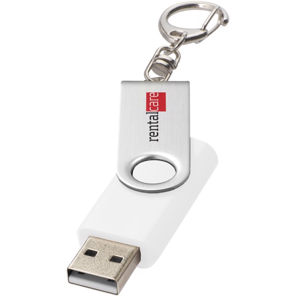 Memoria USB 'ROTATE' con llavero - Blanco / 4GB