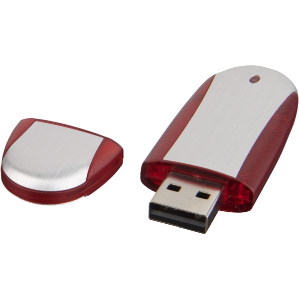 Oval USB - Červená s efektem námrazy / Stříbrný / 32GB