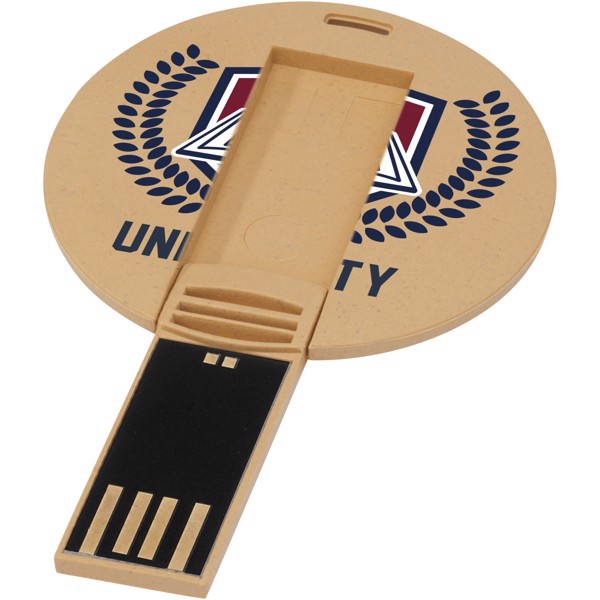 Round degradable USB - Kraft brown / 1GB
