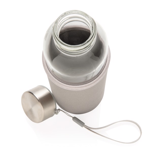 Glass bottle with neoprene sleeve - Grey