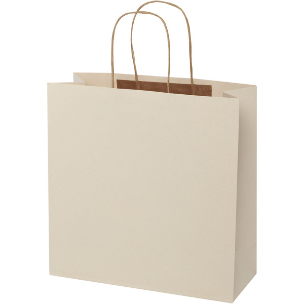 Agricultural waste 150 g/m2 paper bag with twisted handles - 31 x 12 x 31 cm