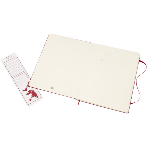Classic XL hard cover notebook - squared - Scarlet red