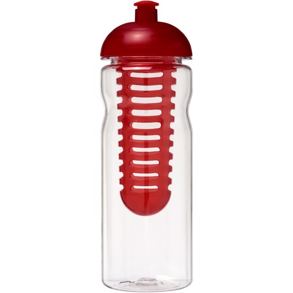 Láhev s infuzérem skupolovitým víčkem Base Tritan™ 650 ml - Průhledná / Červená s efektem námrazy