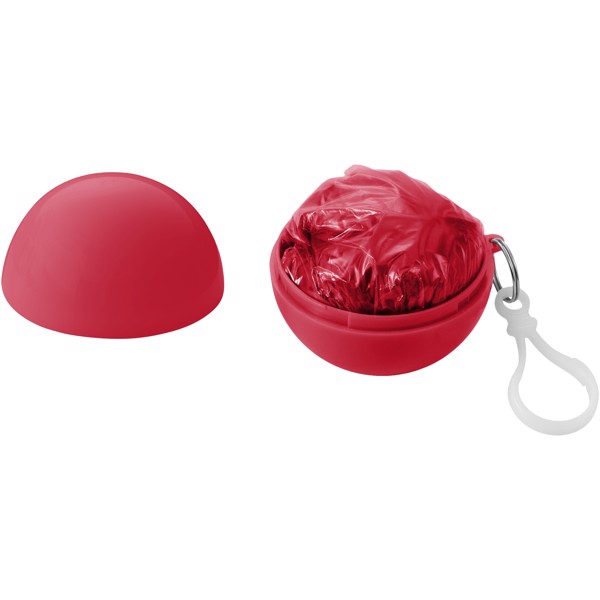Poncho impermeable plegable en una bola-llavero "Xina" - Rojo