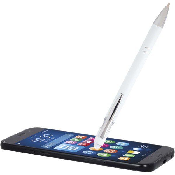 Kish ballpoint pen with silver finish (blue ink) - White