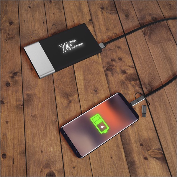 SCX.design P20 5000 mAh bateria externa retroiluminada - Plateado / Blanco