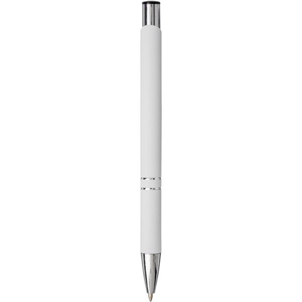 Moneta soft touch ballpoint pen (black ink) - White