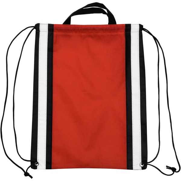 Reflective non-woven drawstring backpack - Red
