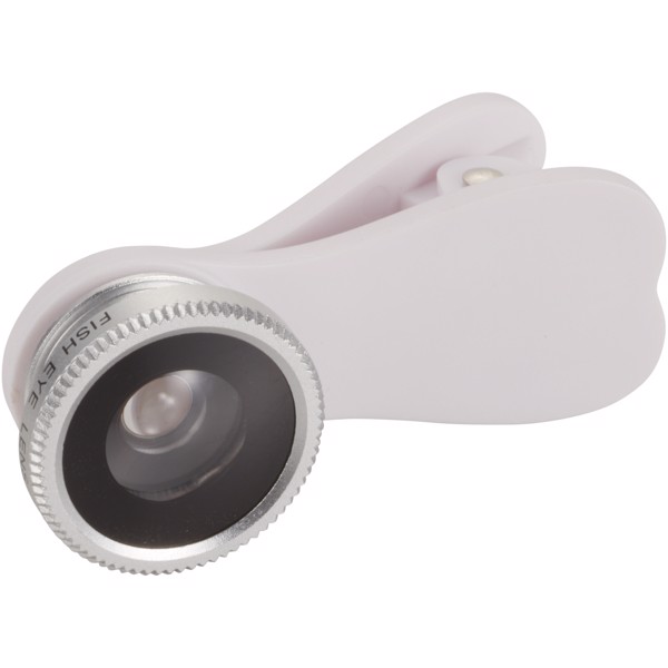 Lente de ojo de pez para samartphone "Fish-eye" - Blanco / Plateado
