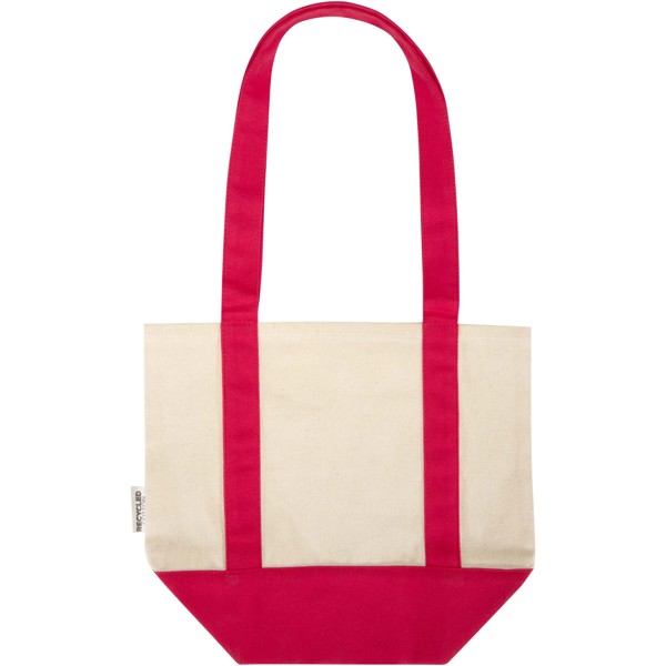 Sam 320 g/m² GRS recycled mini cotton tote bag - Red / Natural