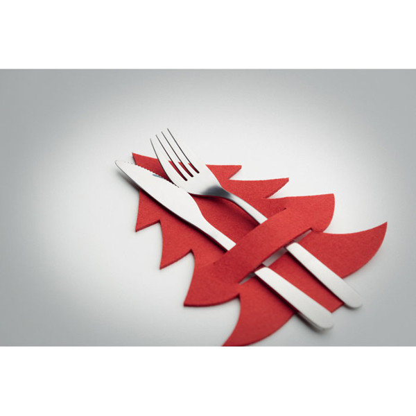 Besteckhalter-Set RPET-Filz Treesguard - rot