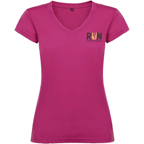 Victoria short sleeve women's v-neck t-shirt - Rossette / XL