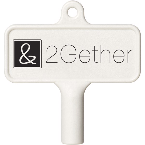 Largo plastic radiator key - White