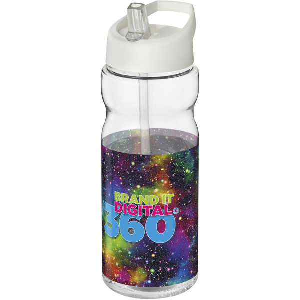 H2O Active® Base Bidón deportivo con tapa con boquilla de 650 ml - Transparente / Blanco