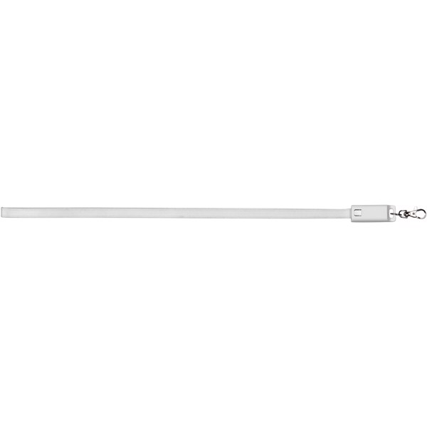 Trace 3-in-1 charging cable with lanyard - White