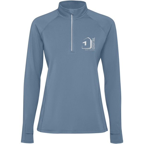Estambul long sleeve women's half zip sweatshirt - Storm Blue / roly-L