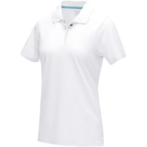 Polo orgánico GOTS de manga corta para mujer "Graphite" - Blanco / M