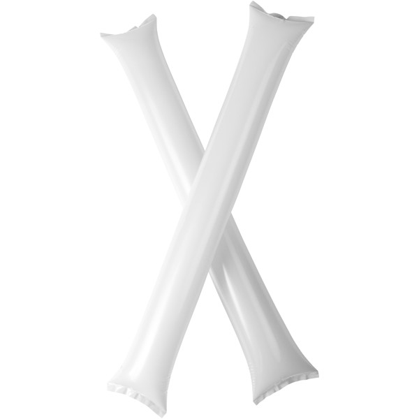 Cheer 2-piece inflatable cheering sticks - White