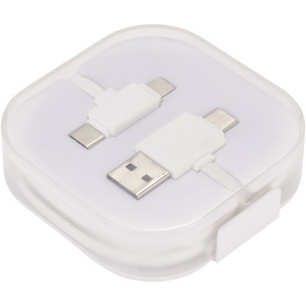 Colour-Pop charging cable with case - White