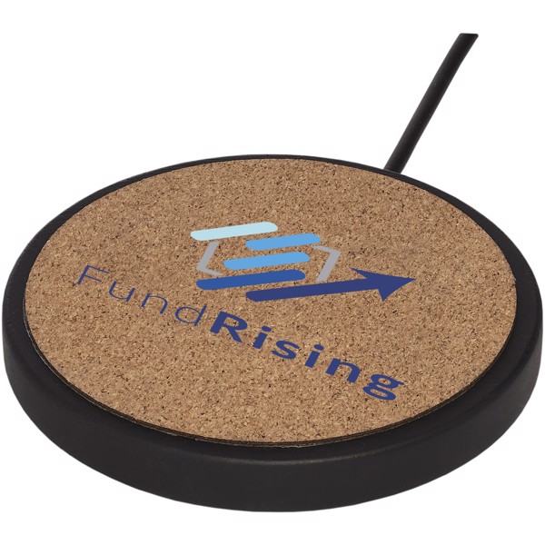 Base de carga inalámbrica de 10 W de piedra caliza/corcho "Kivi"
