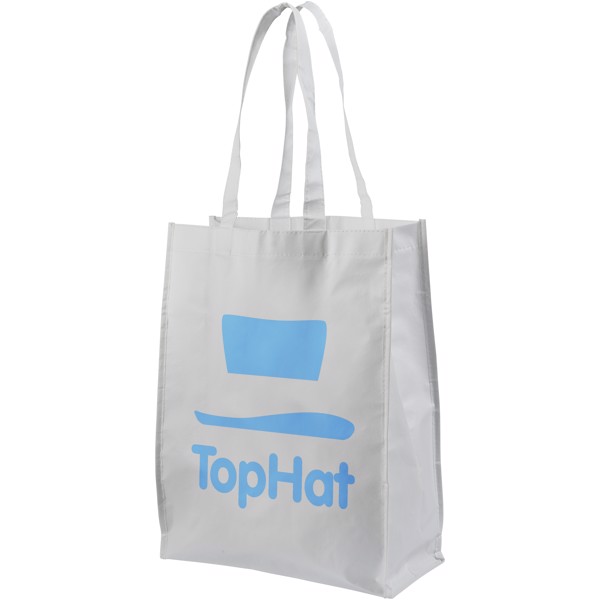 Conessa laminated shopping tote bag - White