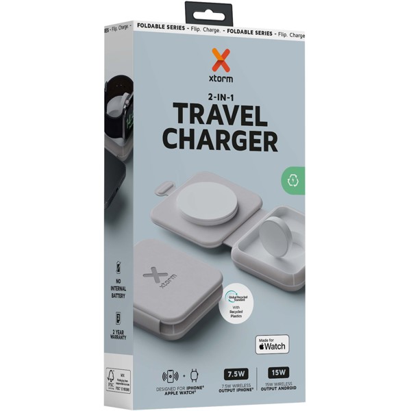 Xtorm XWF21 15W foldable 2-in-1 wireless travel charger