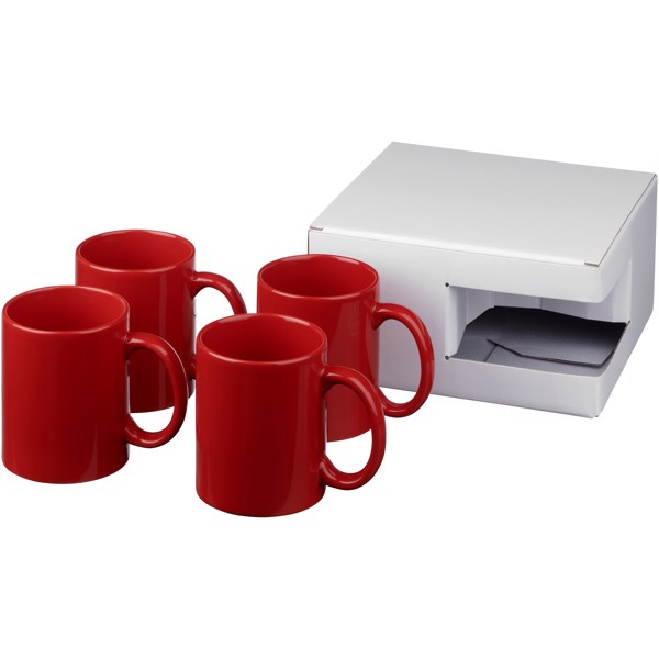 Set de regalo de 4 tazas "Ceramic" - Rojo