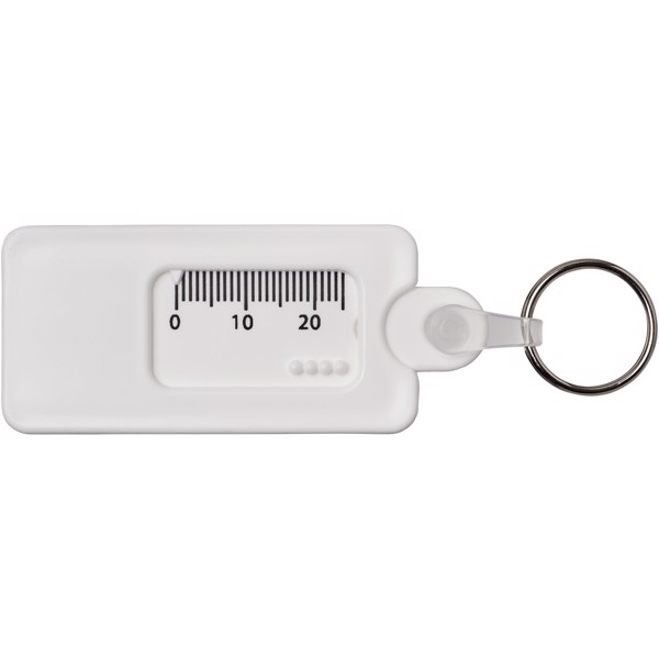 Kym tyre tread check keychain - White