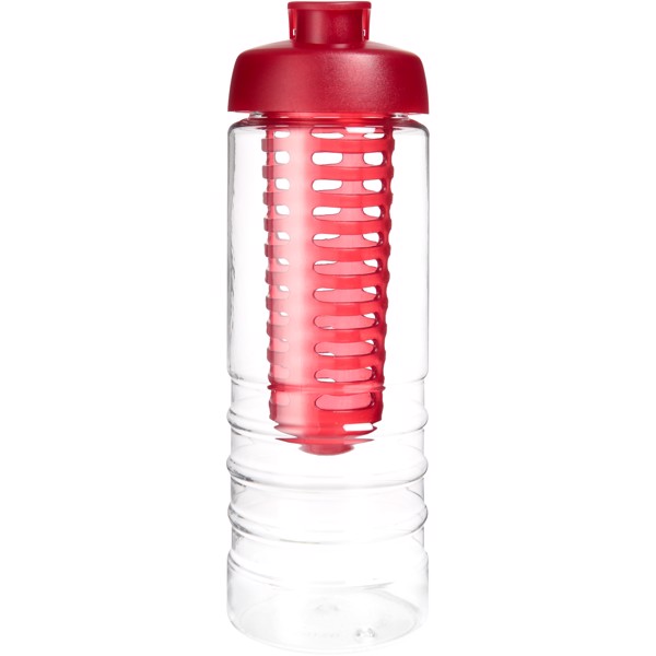 H2O Treble 750 ml lahev s vyklápěcím víčkem a infuzérem - Průhledná / Červená s efektem námrazy