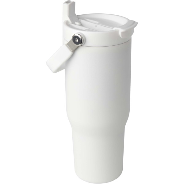 Bronx 900 ml RCS recycled stainless steel copper vacuum insulated tumbler with dual function lid - White