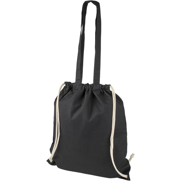 Eliza 240 g/m² cotton drawstring bag 6L - Black