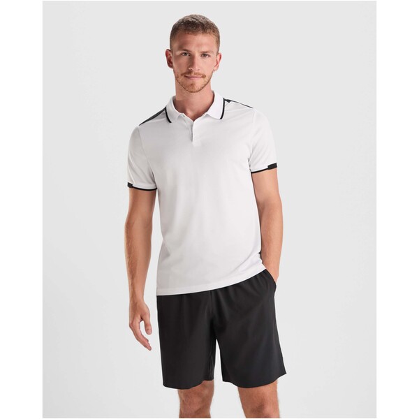 Tamil short sleeve women's sports polo - White / Black / roly-S