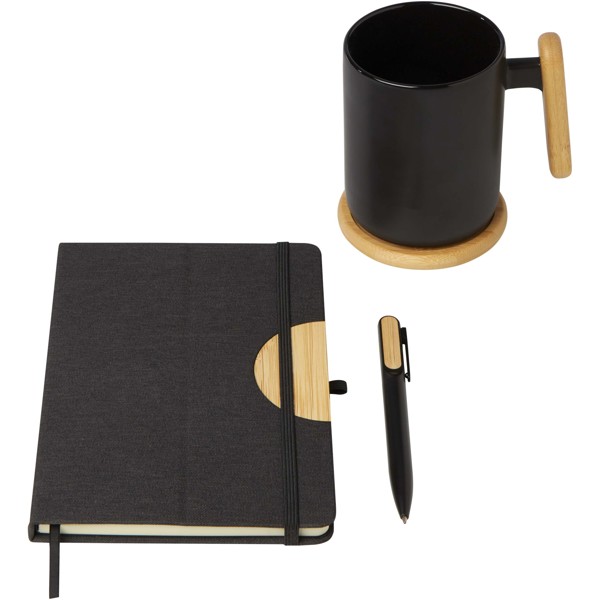 Carmen A5 hard cover notebook and ballpoint pen gift set (black ink)