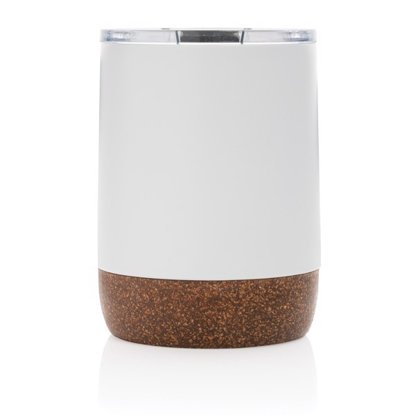 Cork small vacuum coffee mug - White