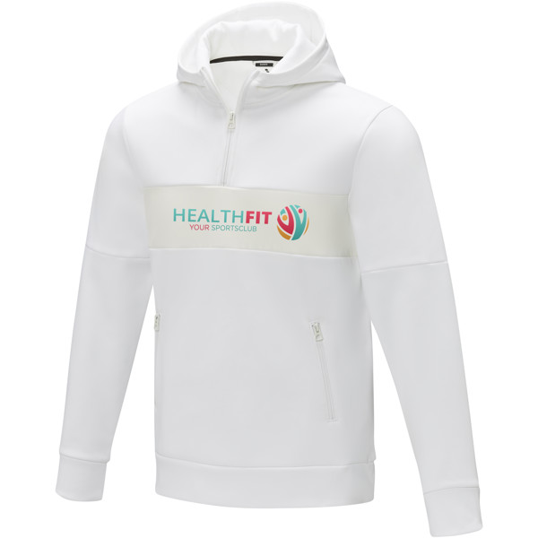 Sayan men's half zip anorak hooded sweater - White / 3XL